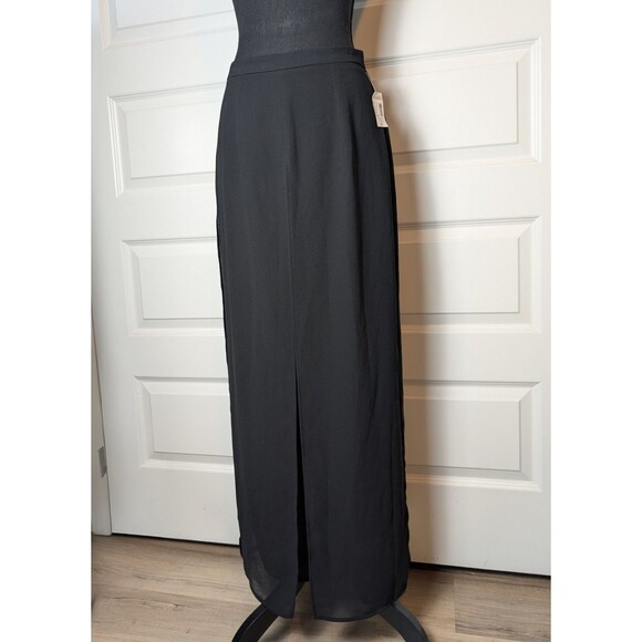Vintage NWT Dress Barn Size 8 Pants Wide Leg  Black Chiffon Flowy Layered  USA - Picture 2 of 11